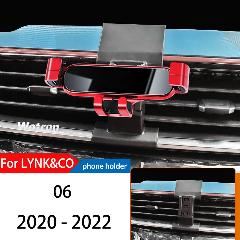 Car Phone Holder For LYNK&CO 06 2020-2022 GPS Special Gravity Navigation Mobile Bracket 360 Degree Rotating Stand Accessories