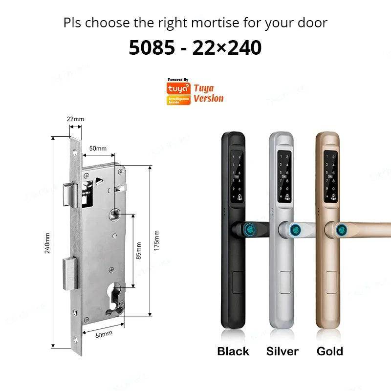 Sliding Door Lock 85/92mm, IP66, Fingerprint, Card, Code - P12 Hub Europe