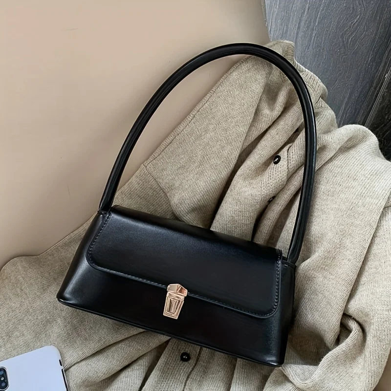 Fashionable Retro Baguette Bag for Women, Elegant Underarm Shoulder Bag, Small Luxury Tote for Daily Commute