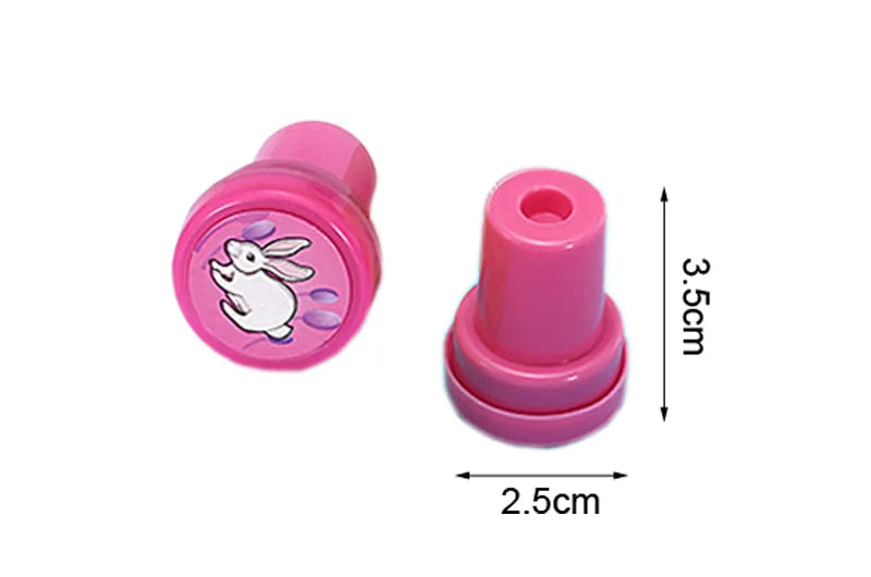 10Pcs/Set Children Stamps Toy Cartoon Animals Dinosaur Fruits Pattern Seal for Kids DIY Painting Toys