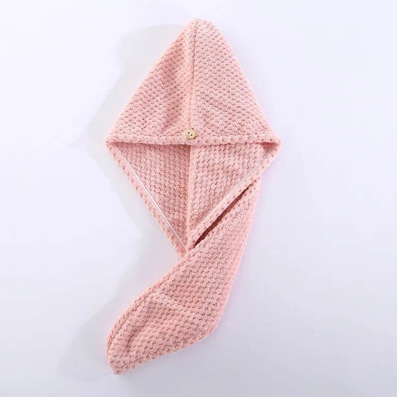 Fast Absorption Hair Drying Turban Hat Pineapple Coral Fleece Long Hair Drying Hat Towel 25x65cm - P12 Hub Europe