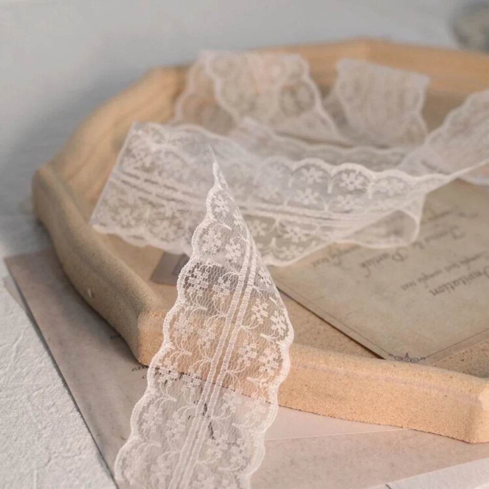 (5 yards/roll) 45mm White lace fabric Webbing Decoration Lovely gift packing Material - P12 Hub Europe