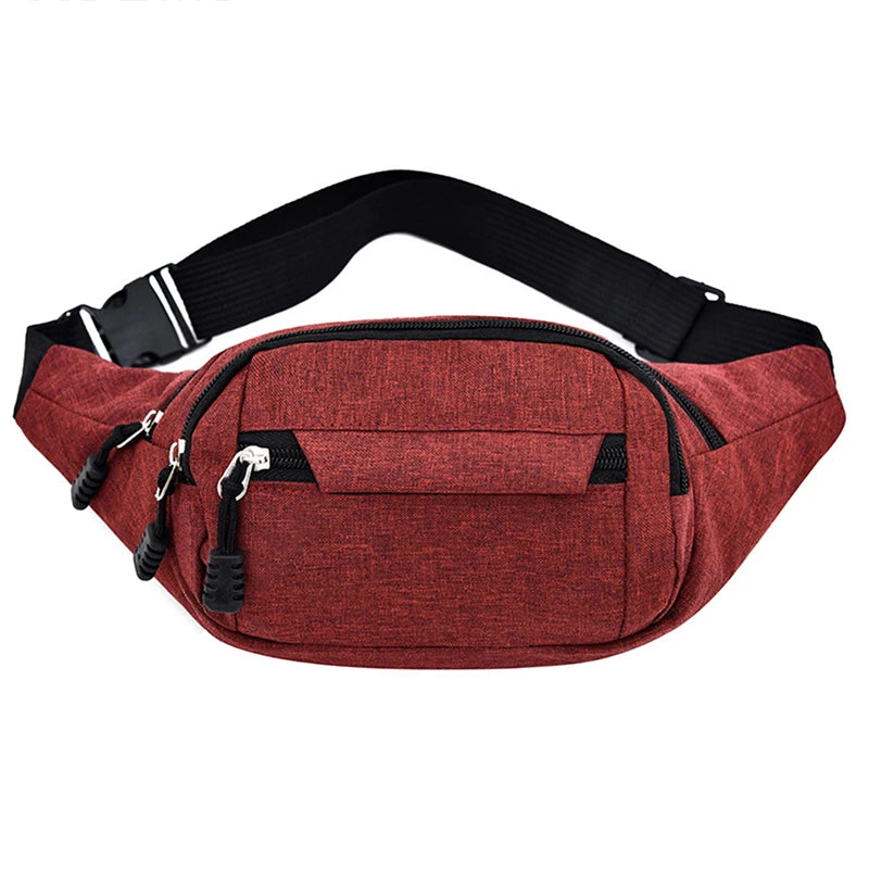Men's Breast Package Waterproof Outdoor Sports Bag Canvas Pouch Korean-style Waist Bag Fanny Pouch Crossbody Male Banana Bag