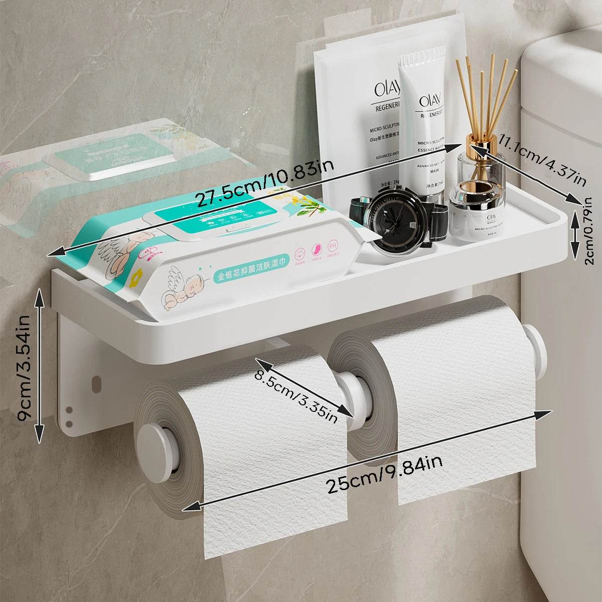 Toilet Paper Holder Wall-Mounted Aluminum Alloy Toilet Paper Holder Tissue Rack Bathroom Tissue Holder Bathroom Accessories - P12 Hub Europe