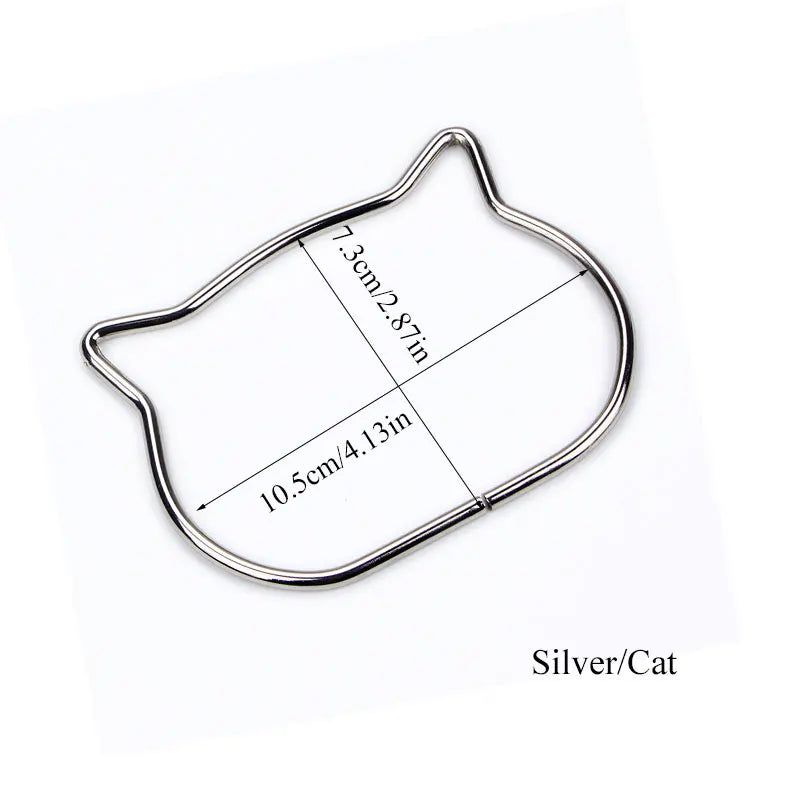 1Pc Metal DIY Handbag Tote Handles Replacement Creative Bear Cat Ear Bag Handle Decoration Handcraft Bag Making Accessories
