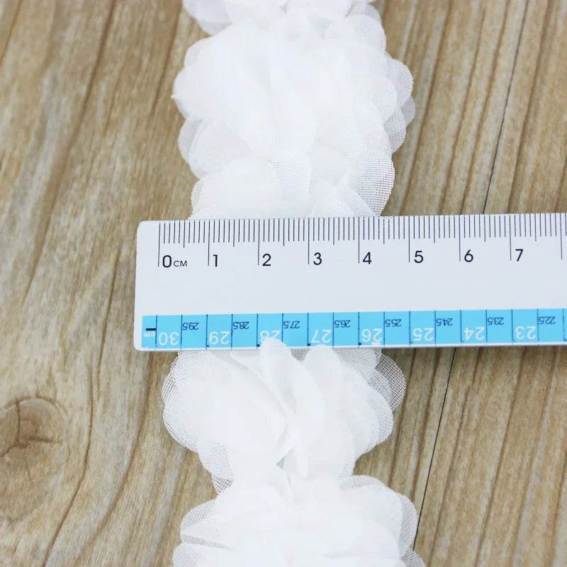 (1 meter) Chiffon lace fabric Webbing Decoration flower gift ribbons crafts Non-woven fabrics base - P12 Hub Europe
