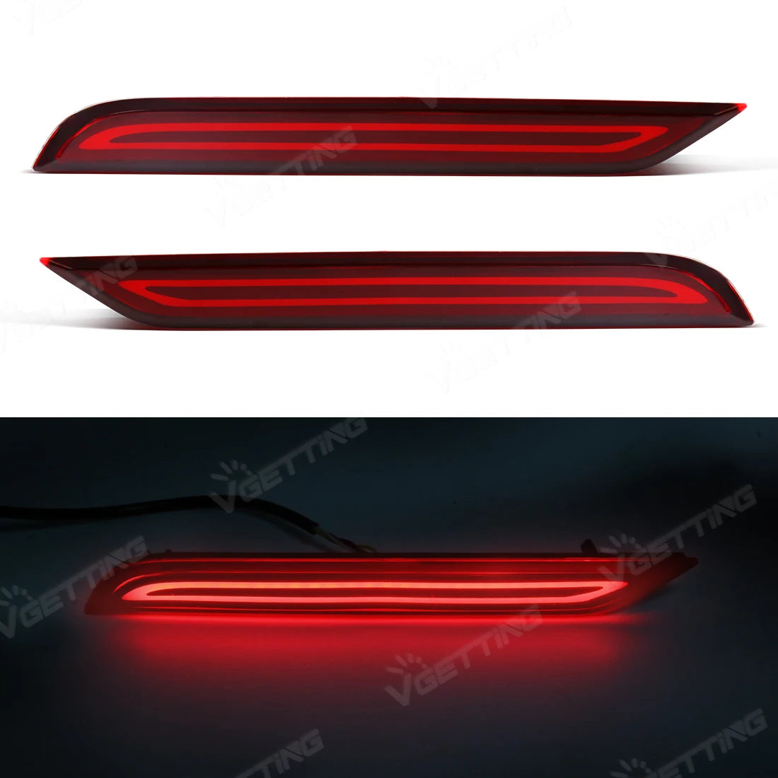 Car LED Rear Bumper Reflector Lights For Toyota Innova 2022 2023 Dynamic Turn Signal Lamp Brake Warning Lamp Accessories 12V