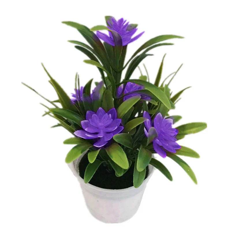 Artificial Flowers Plant Pot Simulate Fake Plastic Flowers Home Office Decor Gift Desktop Bonsai Wedding Party Balcony Ornaments - P12 Hub Europe
