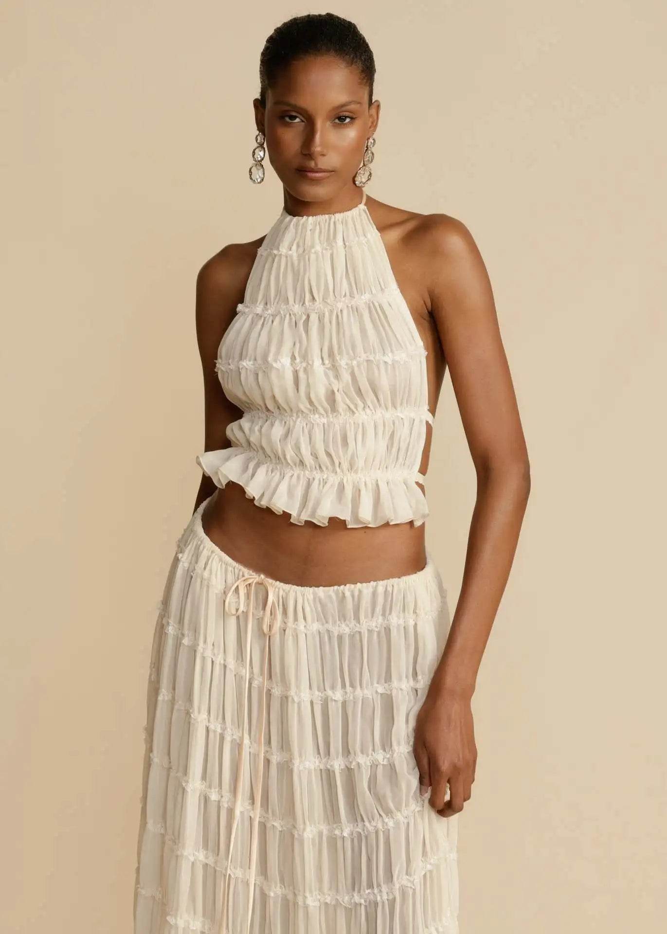 Fashion Halter Maxi Skirt Set - P12 Hub Europe