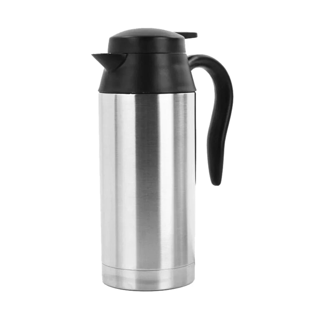 12V 24V Car Electric Heating Cup Travel Kettle Stainless Steel Camping Travel Coffee Milk Thermal Mug Warmer Cup 300/750/1200ML