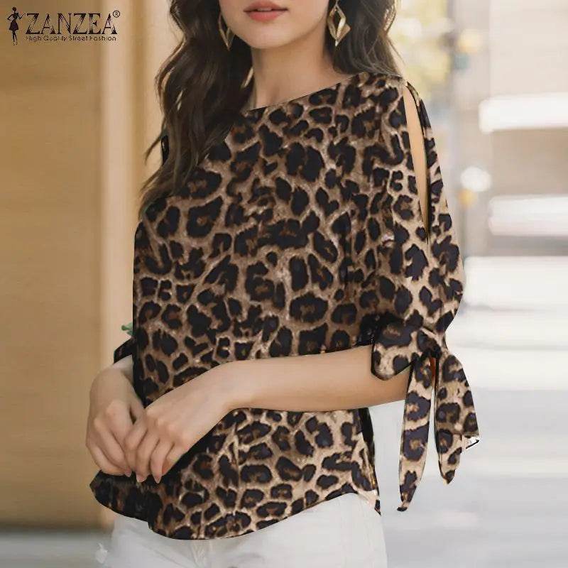 Women's Leopard Print Blouse - P12 Hub Europe