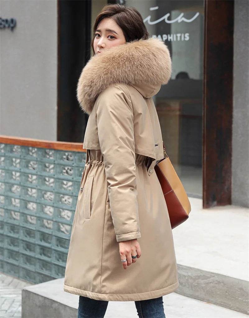 Warm Fur Collar Long Parka - P12 Hub Europe