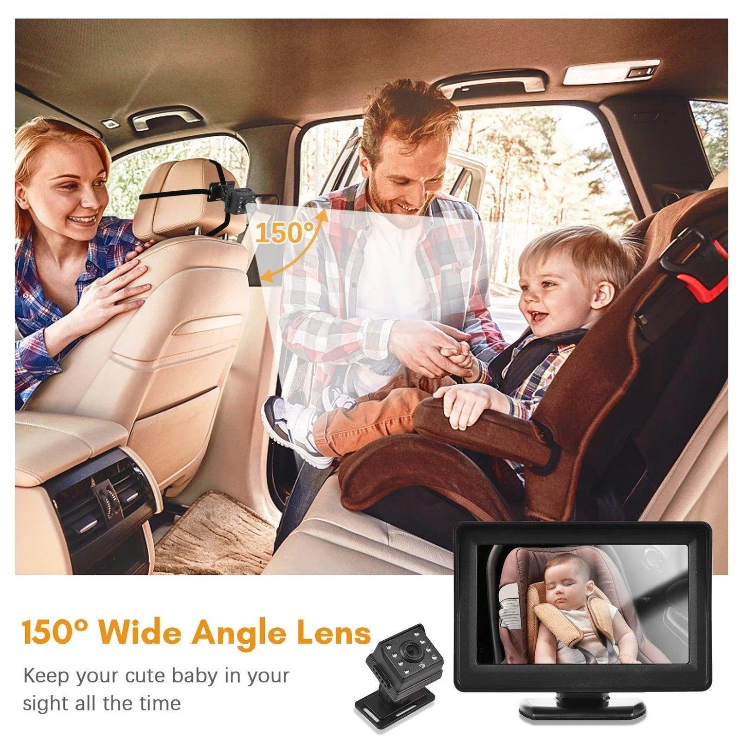 Baby Car Monitor 1080P Rear Facing, Night Vision - P12 Hub Europe