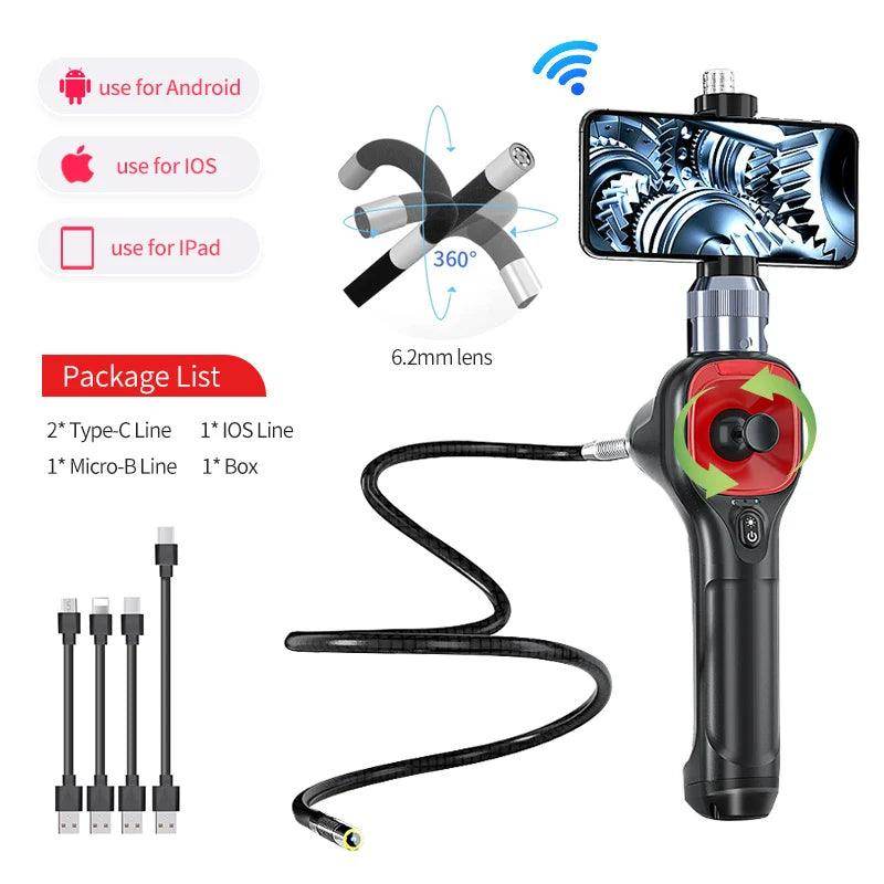 Articulating Endoscope 180° Rotate, 1080P, iOS/Android/PC - P12 Hub Europe