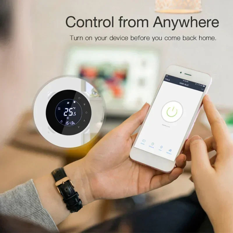 Smart Touch WIFI Thermostat LCD Screen Water Heating Electirc Floor Heating Water Gas Boiler Temperature Controller Google Home