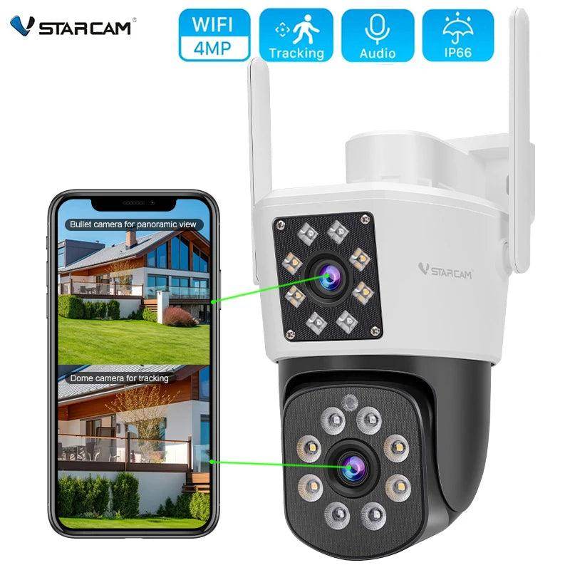 Camera Dual Lens PTZ 4MP, Dual Screen, AI Track, Color Night - P12 Hub Europe