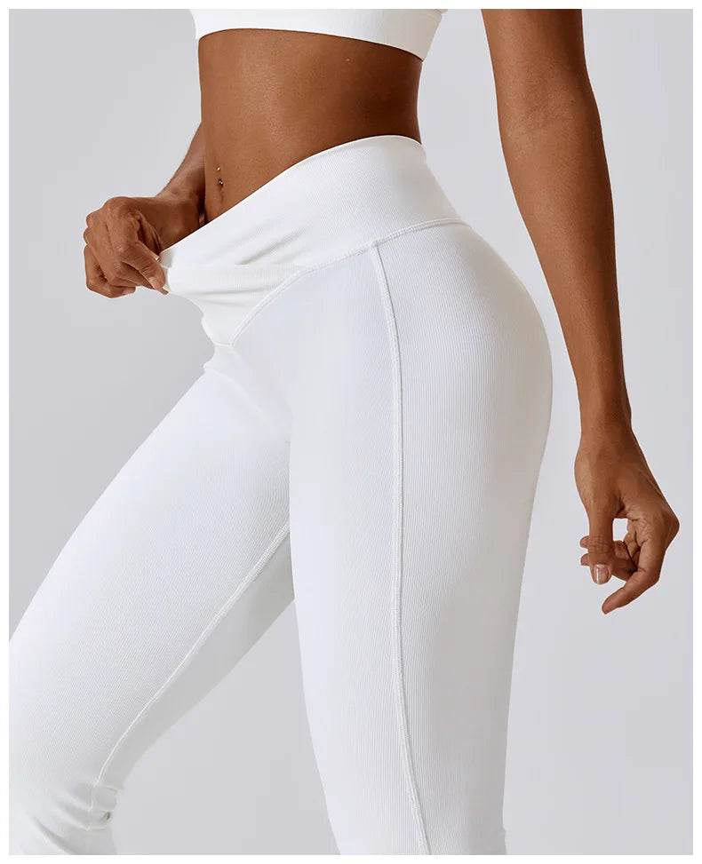 Women's High-Waist Flare Leggings - P12 Hub Europe