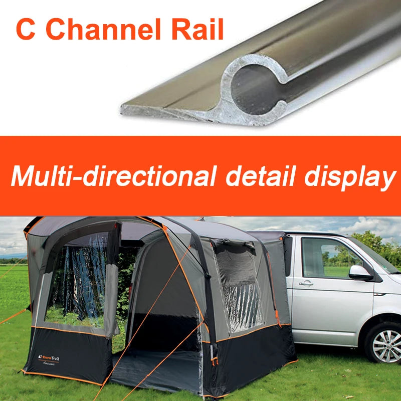 Car Accessories Campervan Motorhome Caravan Awning Rail C Channel 8 X 0.5m Strip With D/S Tape 400 Cm For Caravan Motorhome Part