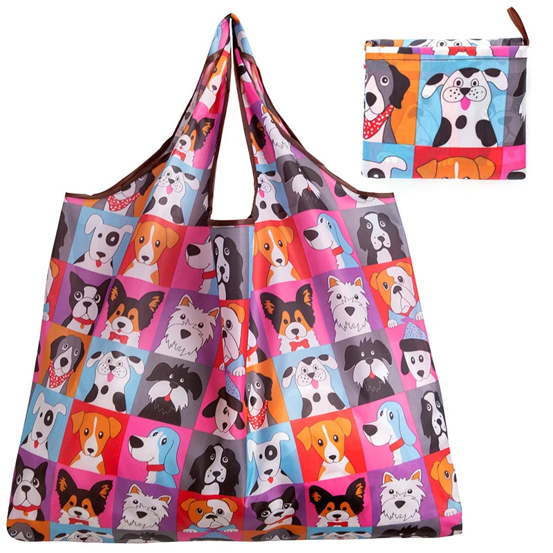 Big Size Thick Nylon Large Tote ECO Reusable Polyester Portable Shoulder Women's Handbags Folding Pouch Shopping Bag Foldable