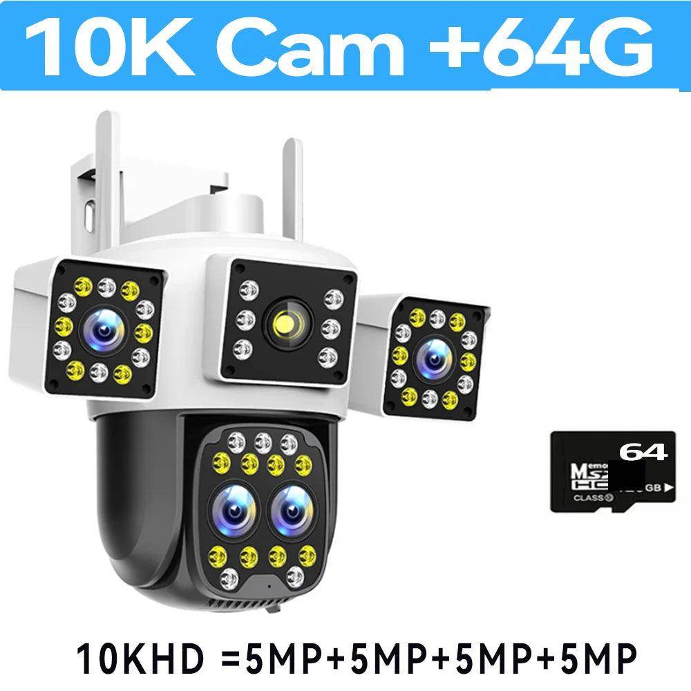 10x Zoom 4-Lens WiFi Cam 10K/20MP, Auto Track, Night - P12 Hub Europe