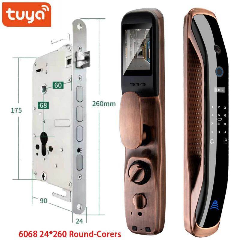 Door Lock with Camera App, Card, Code, 40-90cm - P12 Hub Europe