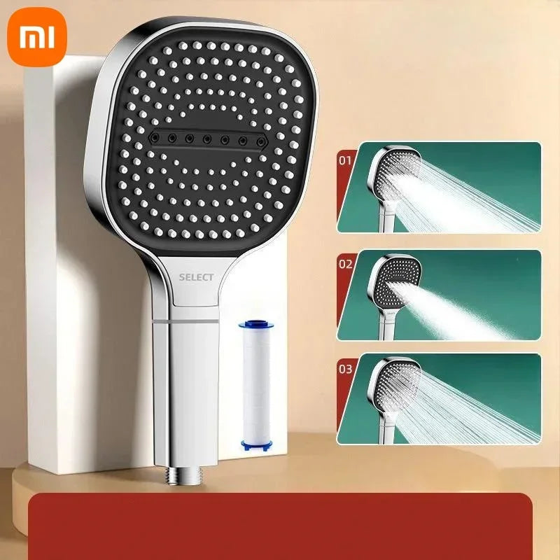 Xiaomi 13CM Large Panel 3 Modes Shower Head High Pressure Water Massage Shower With Head Filter Element Bathroom Accessories New