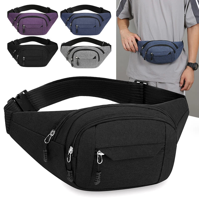 Men's Breast Package Waterproof Outdoor Sports Bag Canvas Pouch Korean-style Waist Bag Fanny Pouch Crossbody Male Banana Bag