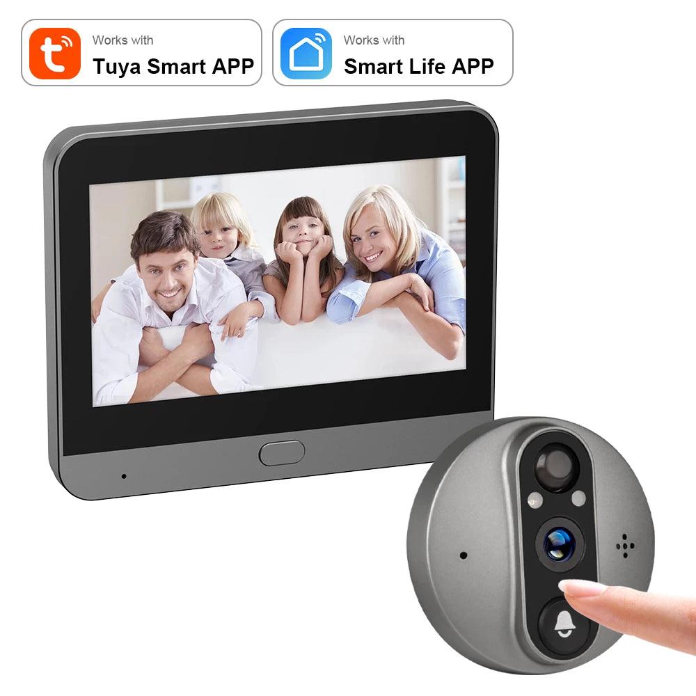 Peephole Camera WiFi 4.3" Monitor, 5000mAh, Alexa/Google - P12 Hub Europe
