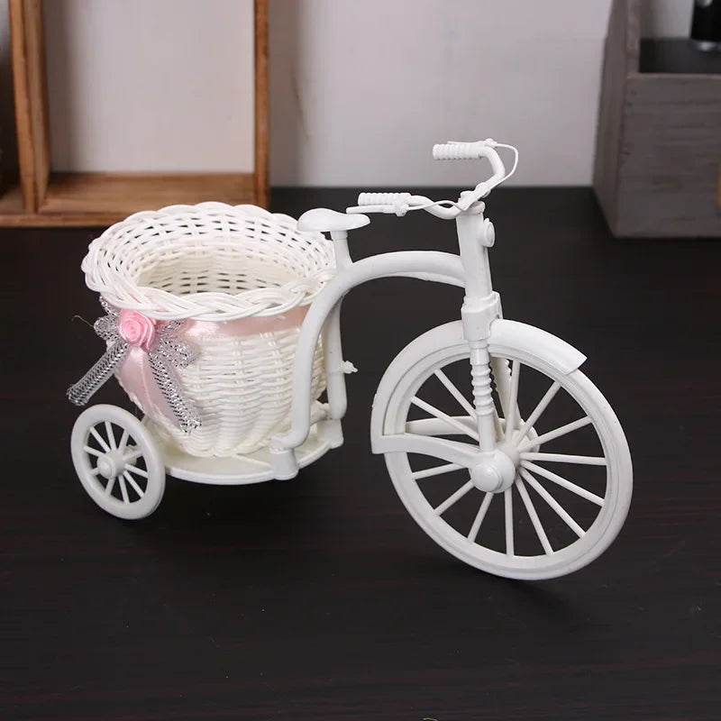 1Pc Tricycle Shaped Flower Basket Wedding Party Ceremony Decoration Bike Flower Storage Container Blue - P12 Hub Europe
