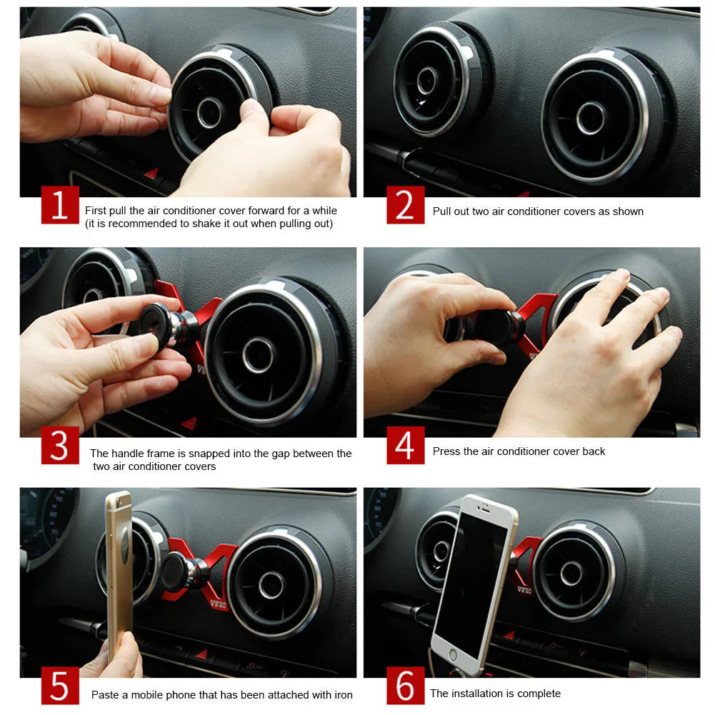 Universal Car Phone Holder For Audi A3 S3 8V Car Air Vent 360 Rotatable Magnet Mount Mobile GPS Support Bracket Audi Accessories