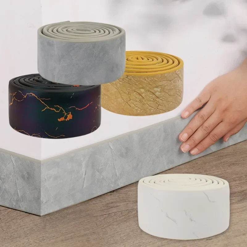 6/2M Marble Striped Skirting Line Waterproof Self Adhesive 3D Wall Sticker Thickened Anti-collision Corner Line Home Decoration - P12 Hub Europe