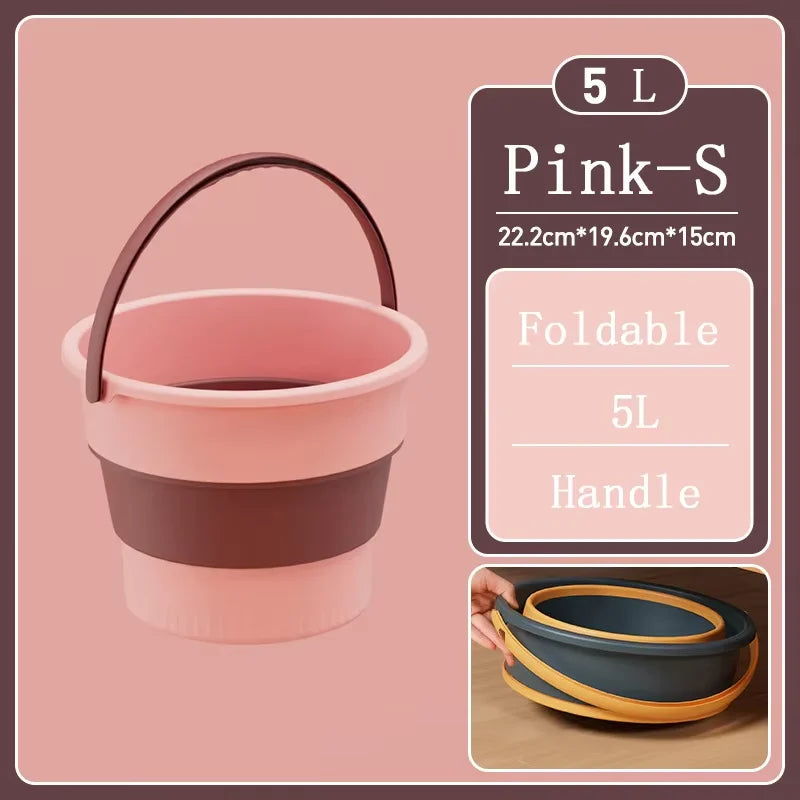 Portable Foldable Bucket Basin 5/10/17L Silicone Bucket Camping Laundry Basket Car Wash Fishing Bathroom Tool Household Supplies