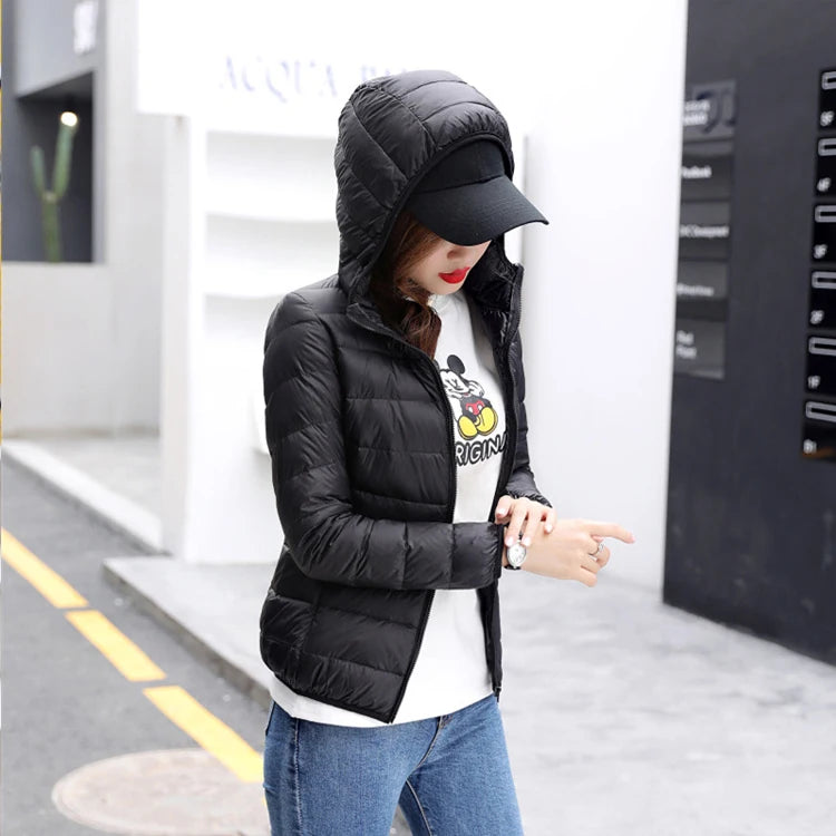 Women's Down Jacket Climbing Clothes Sportswear Hiking 90% White Duck Down Coat Warm Sports Camping Outing Trekking