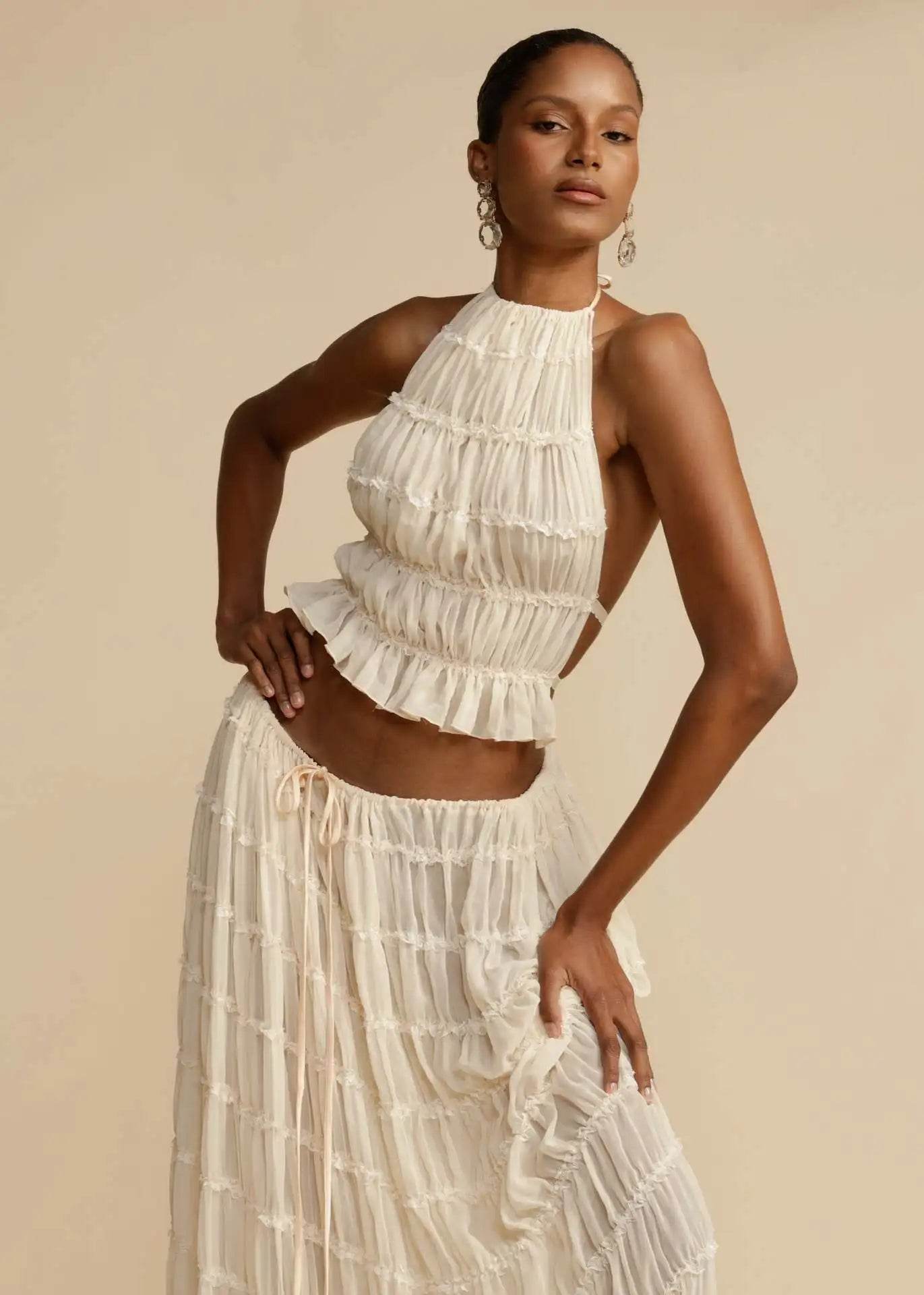 Fashion Halter Maxi Skirt Set - P12 Hub Europe