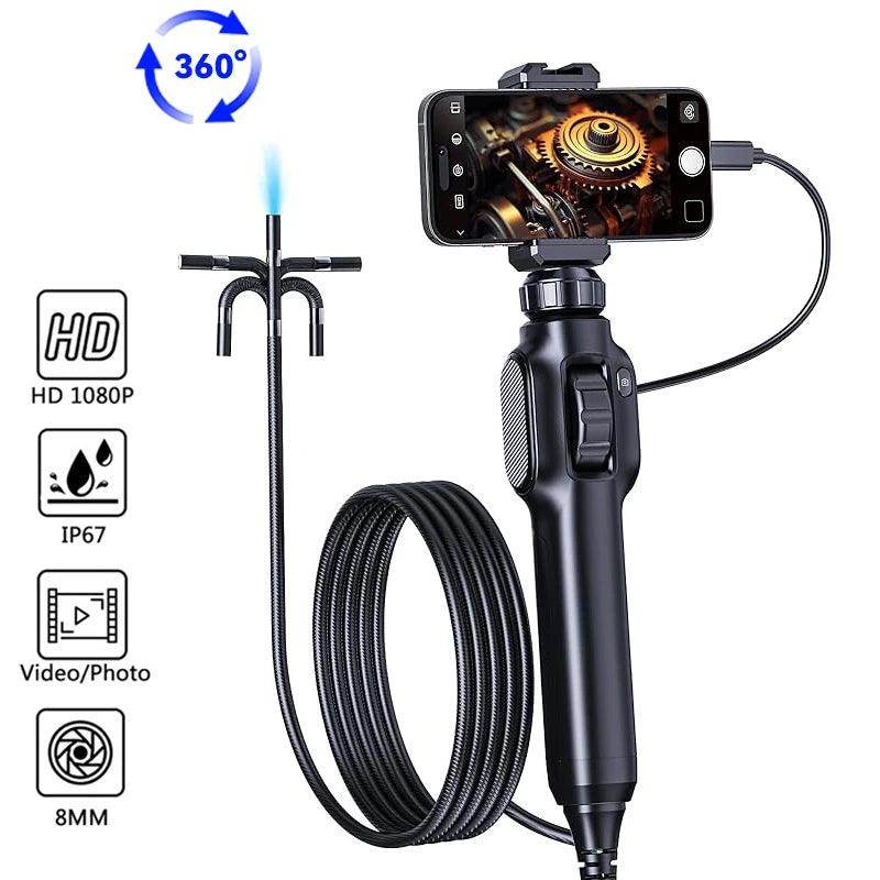 Borescope 8.5mm 360° iOS/Android, 1080P, 8 LED, Articulating - P12 Hub Europe