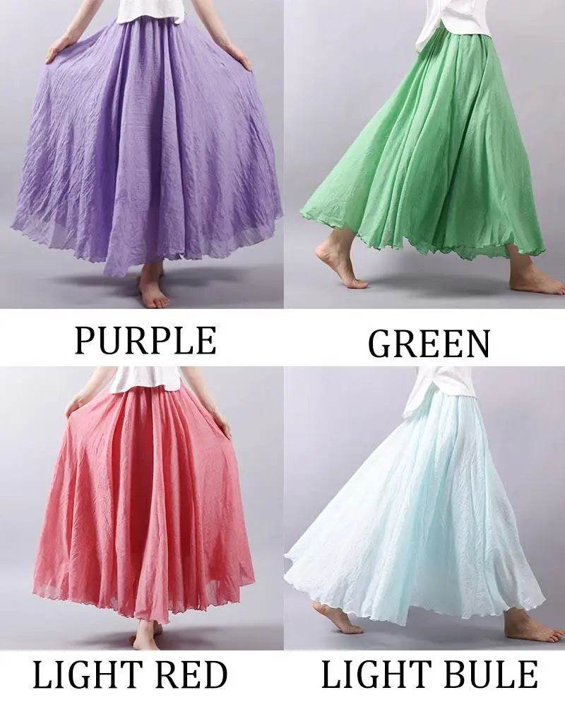 Women's Elegant Linen Maxi Skirt - P12 Hub Europe