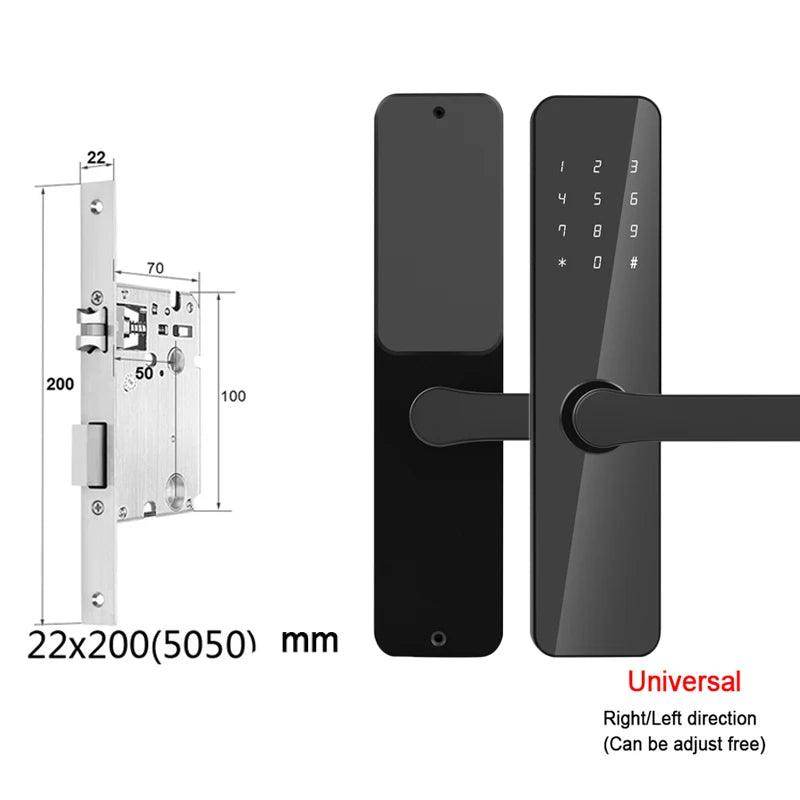 Smart Door Lock | Keypad, Card, Key, Bluetooth, 35-60mm - P12 Hub Europe