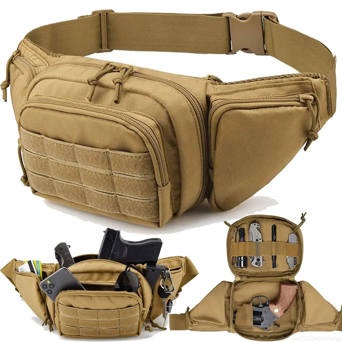 Tactical Waist Pack Outdoor Hiking Waist Bag Running Sports Functional Bag Cycling Bag Bum Bag Multi-functional Tool Shoulder