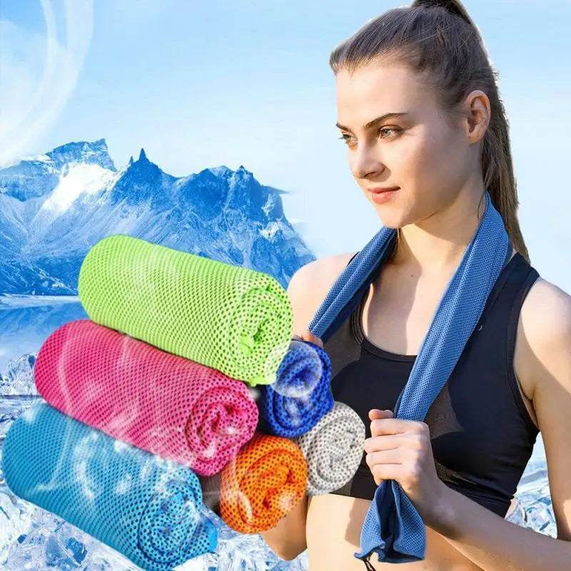 Cooling Towel Neck Wrap Lce Sports Beach Towels Cold Microfiber Cloth For Yoga Golf Gym Fitness Summer Outdoor Work100X30cm - P12 Hub Europe