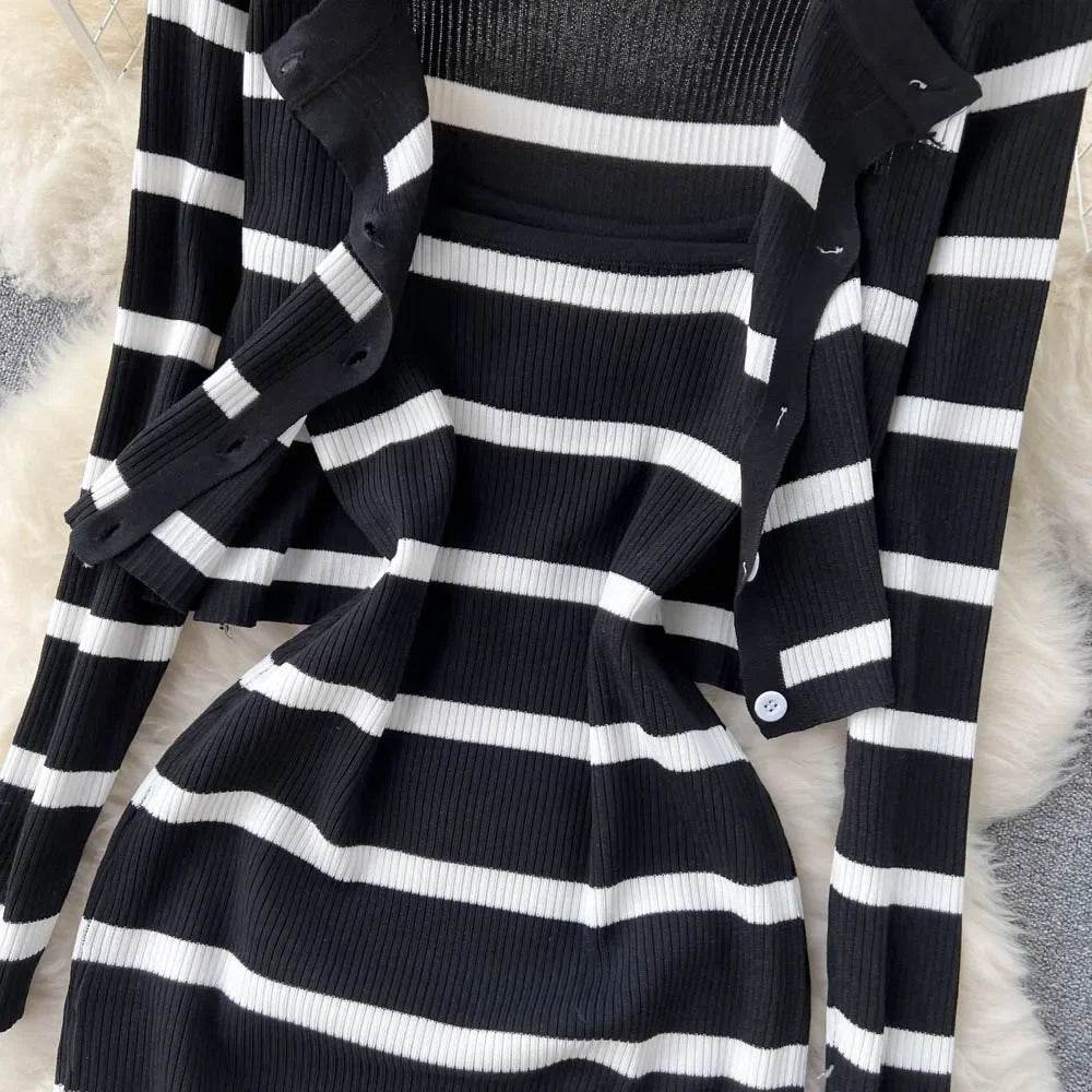Patchwork Dress Cardigan Set - P12 Hub Europe