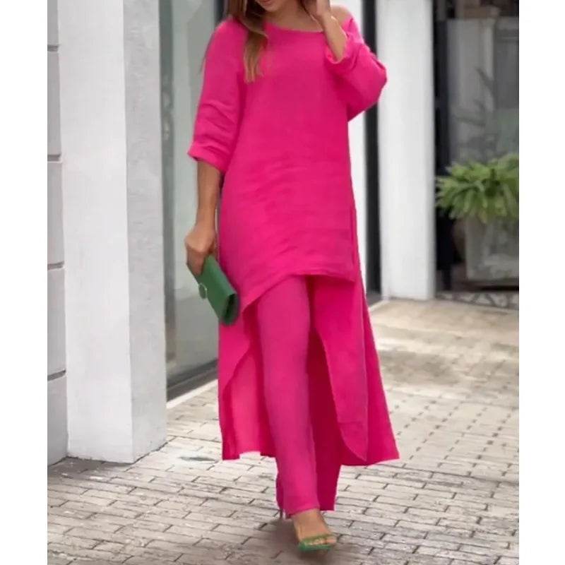 Cotton Linen Irregular Pants Set - P12 Hub Europe
