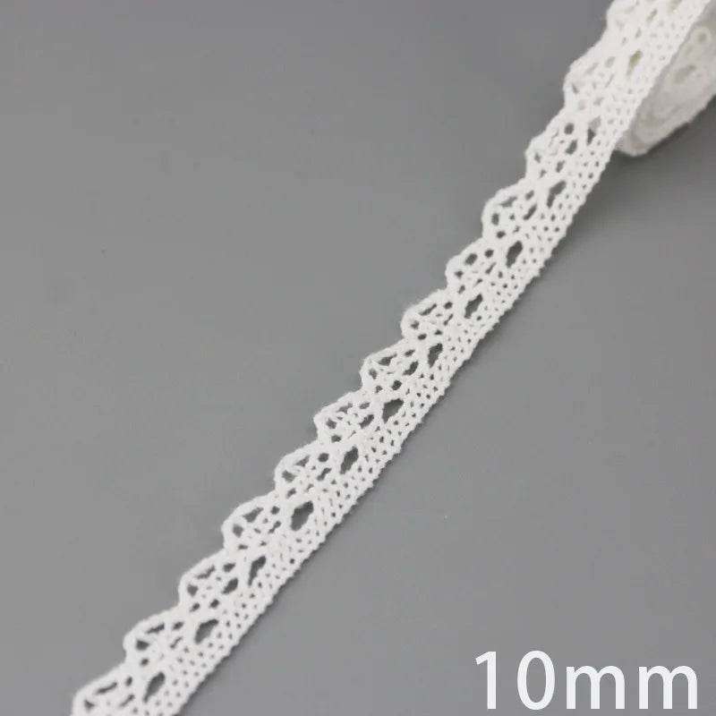 (5Meter/roll) White Beige Cotton Embroidered Lace Net Ribbons Fabric Trim DIY Sewing Handmade Craft Materials - P12 Hub Europe
