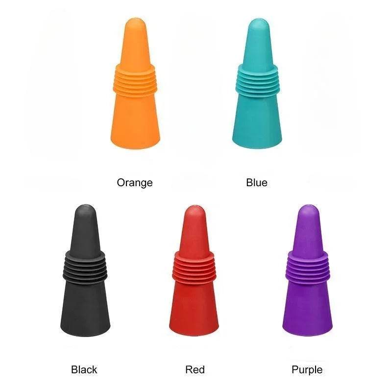Silicone Wine and Beverage Bottle Cap Set Leak Proof Champagne Bottles Sealer Stoppers Wine Cork Saver Stopper Reusable - P12 Hub Europe