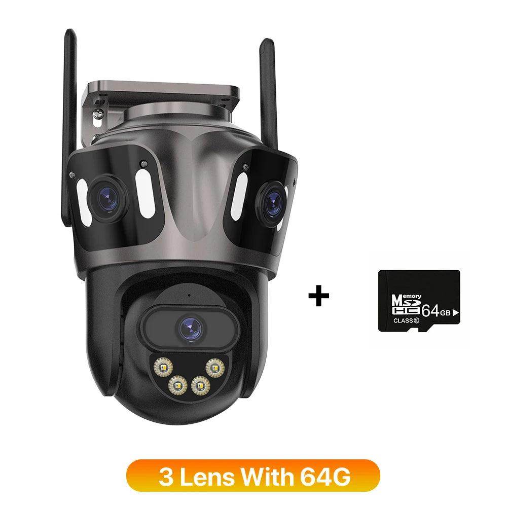 Outdoor Camera 4K 8MP 3-Lens Outdoor Cam | AI Track, PTZ, Color Night - P12 Hub Europe