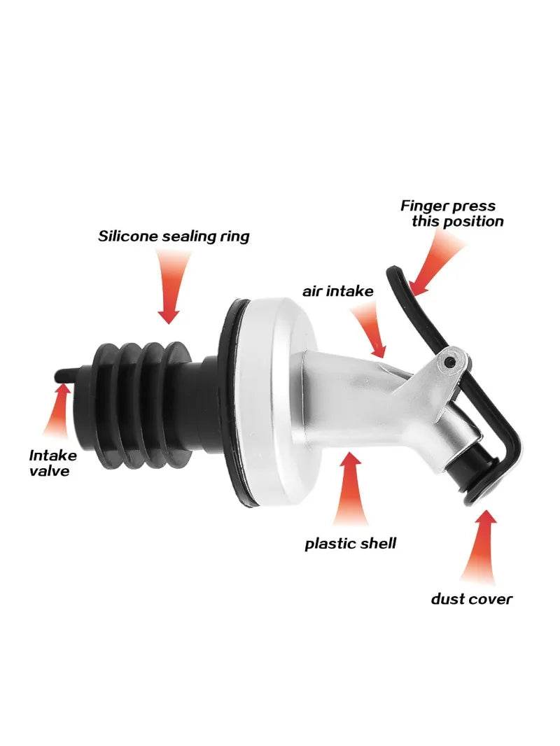 1/10x Oil Bottle Stopper Rubber Lock Plug Seal Leak-proof Food Grade Plastic Nozzle Sprayer Wine Vinegar Spouts Kitchen Tools - P12 Hub Europe