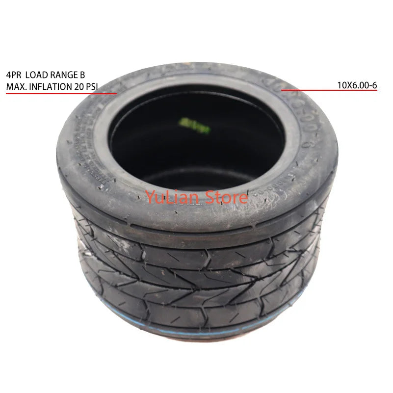 10 Inch Widened Tire 10x6.00-5.5 Motorcycle Vacuum Road Tire Tubeless Tire Wheel 10x6.00-6