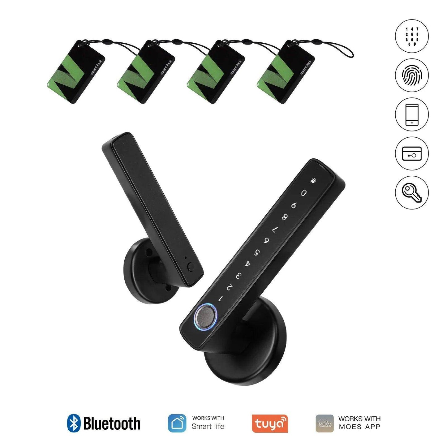 Bluetooth Fingerprint Door Lock Code, Card, 50FP/250 - P12 Hub Europe