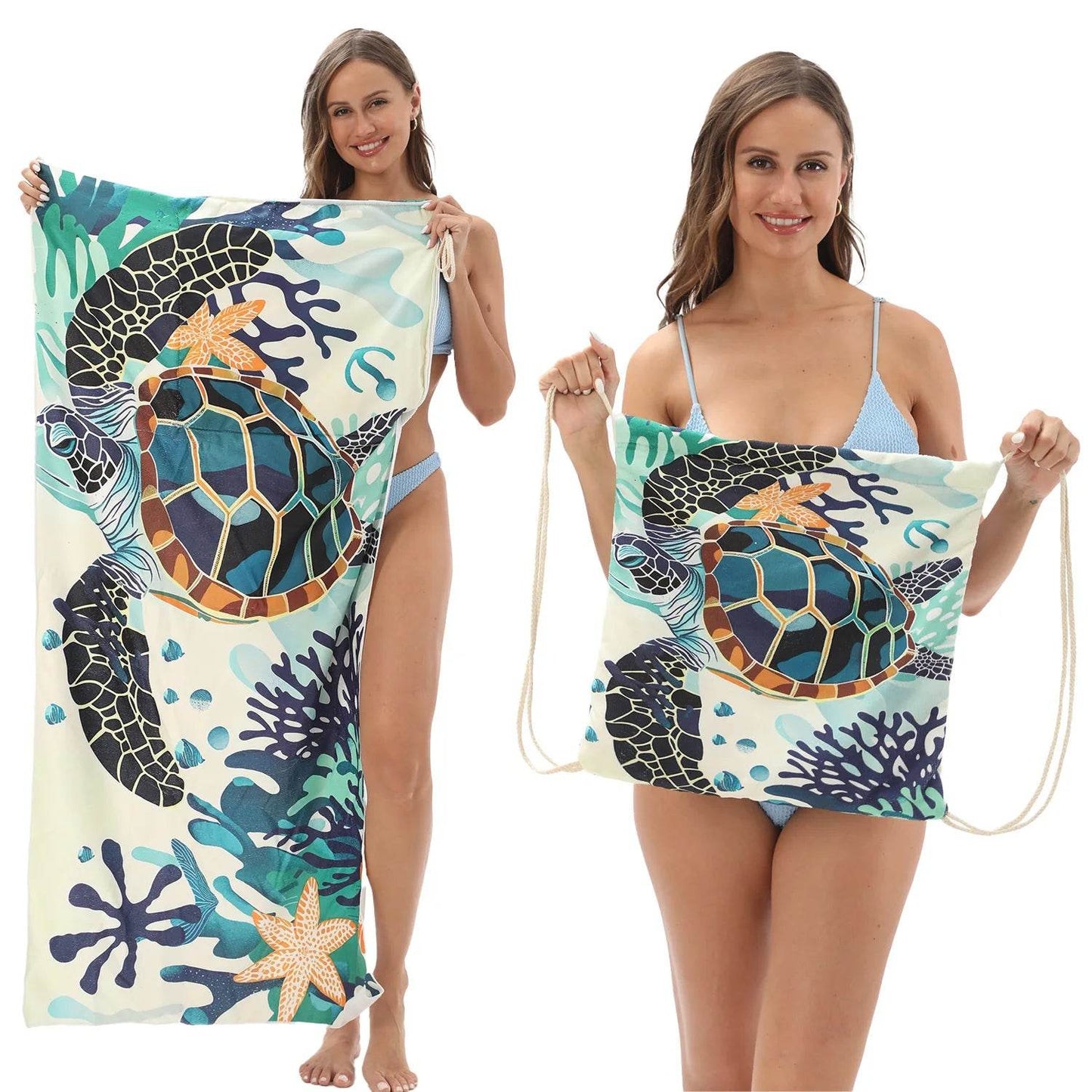 2-in-1 Foldable Beach Towel Sports Cooling Travel Towel Quick Drying Large Absorbent Bath Beach Jewelry for Picnic Sunbath Surf - P12 Hub Europe
