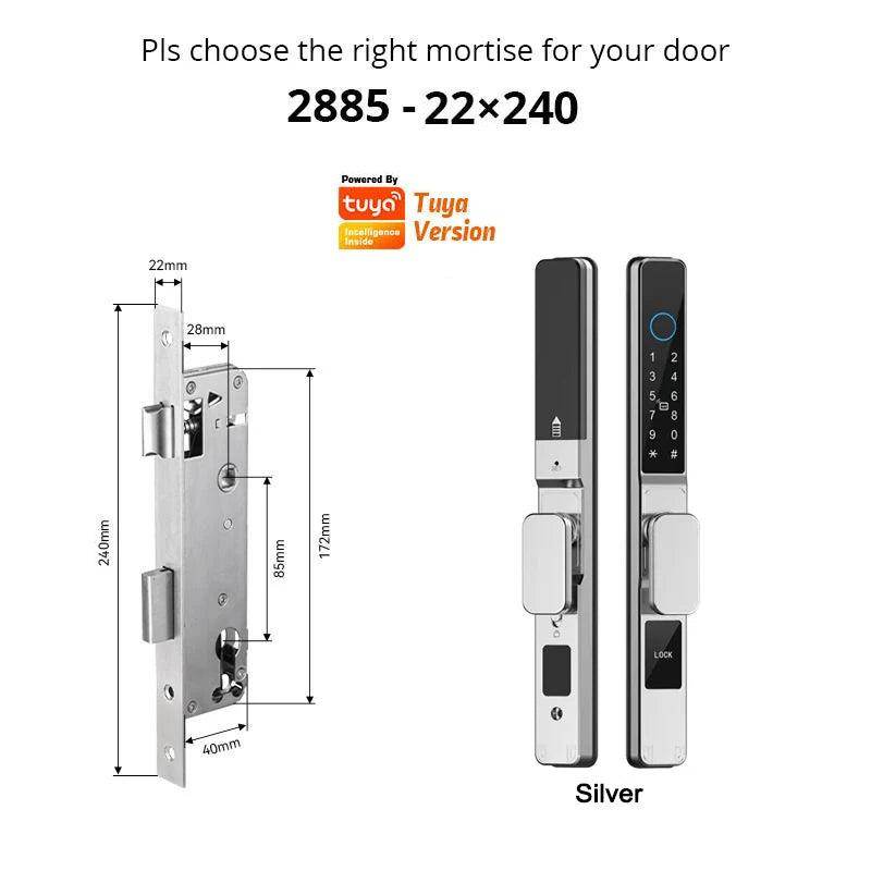 WiFi Smart Sliding Door Lock IP66, Fingerprint, Card, Code - P12 Hub Europe