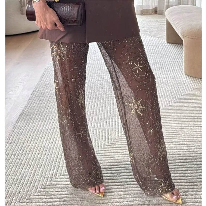 Sequin Baggy Wide Pants - P12 Hub Europe
